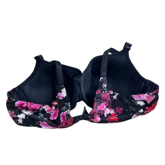 Torrid Curve Black Floral Bra Sz 48B Underwire Support Full Coverage Curvy - Picture 5 of 7